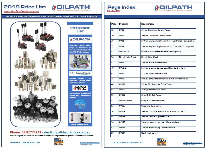 Oilpath Hydraulics Hydraulic Manifolds, Hydraulic Control Valves, and